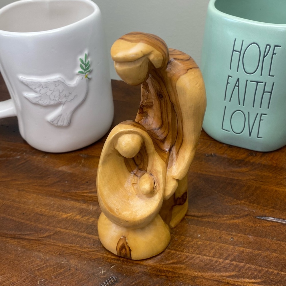 Holy Family Wooden Sculpture